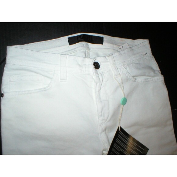 New NWT Designer Karl Lagerfeld White Jeans Womens Zipper Legs Skinny 27 Italy - Picture 3 of 8